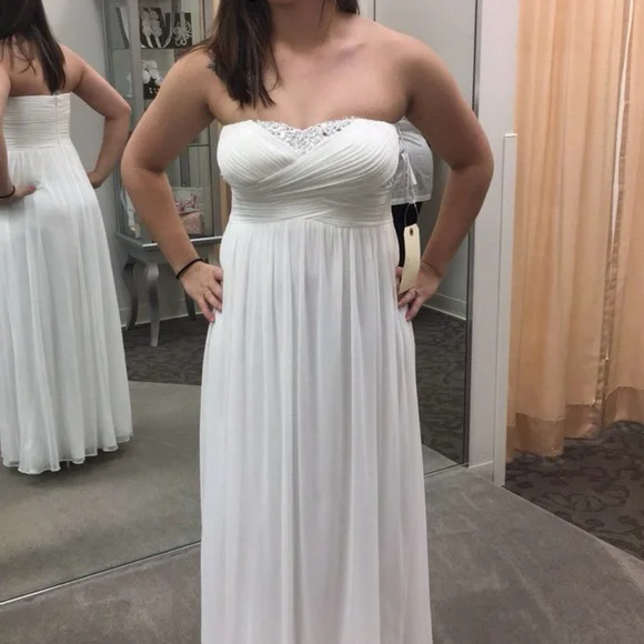 David's Bridal | Dresses | Davids Bridal White Ruched Strapless Gown